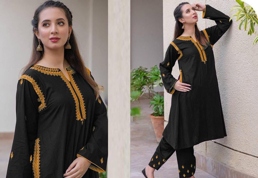 Premium Linen Embroidered 2-Piece Suit
