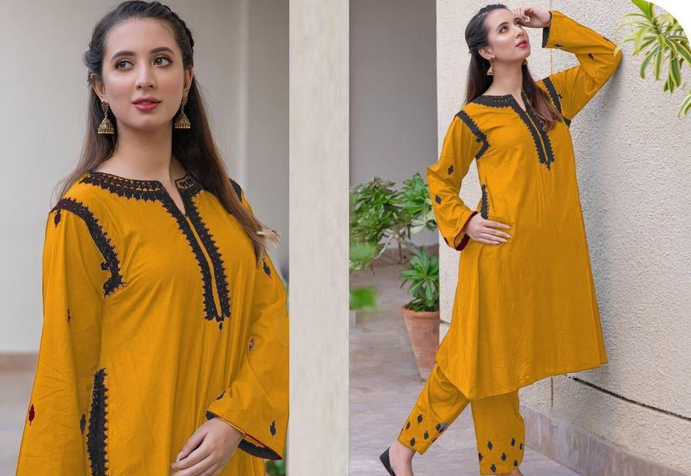 Premium Linen Embroidered 2-Piece Suit