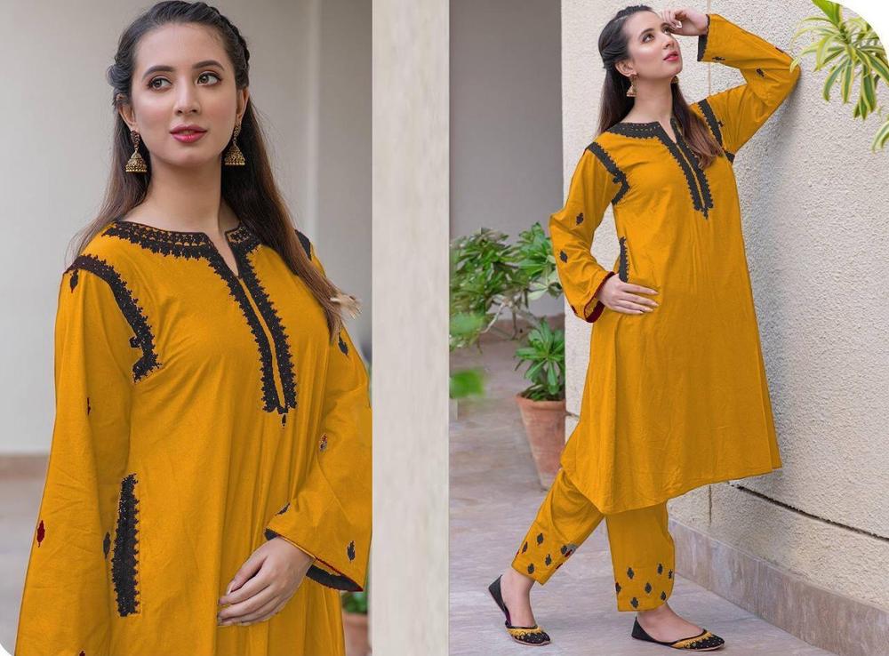 Premium Linen Embroidered 2-Piece Suit