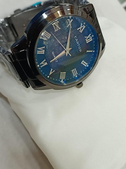Men’s Stainless Steel Alloy Watch – Sleek Quartz Movement | Water-Resistant .