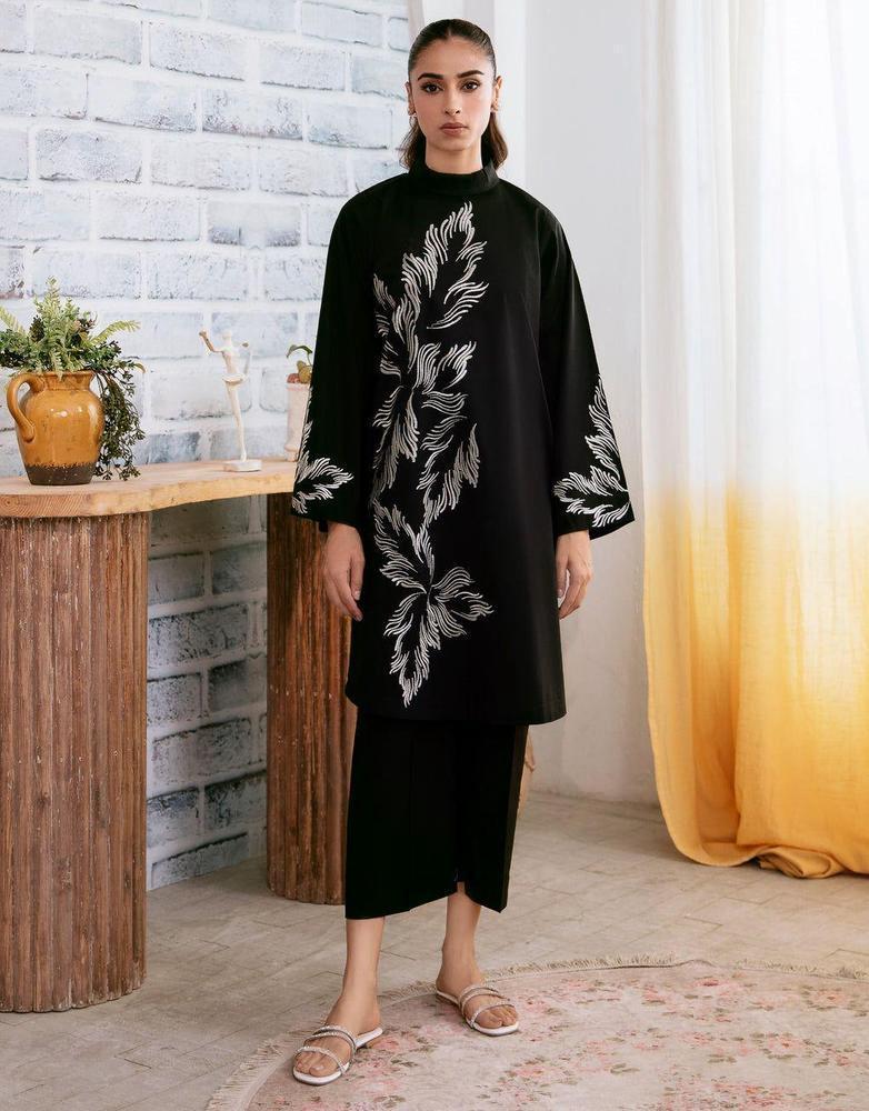 Black Printed Linen 3-Piece Outfit