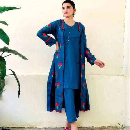 Fancy Silk Gown With Trouser – Luxury 2-Piece Formal Set for Women