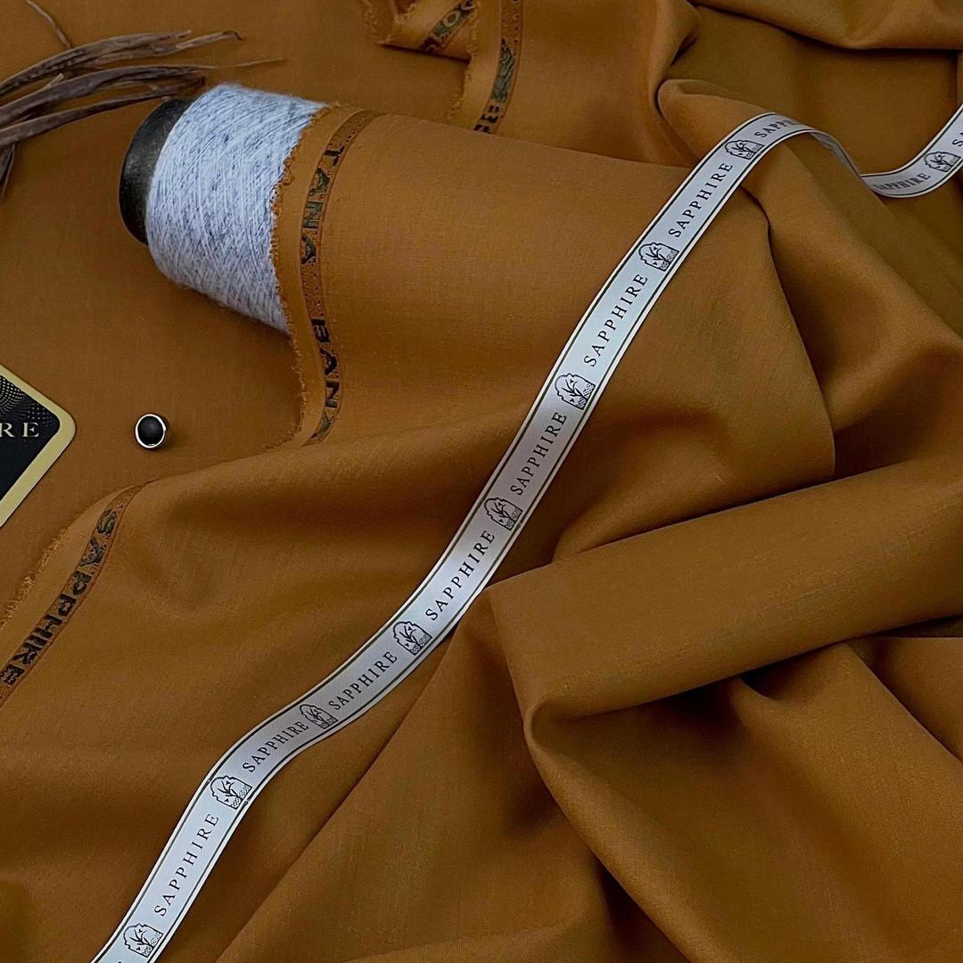 Men’s Golden Wash and Wear Suit – Unstitched Summer Fabric .