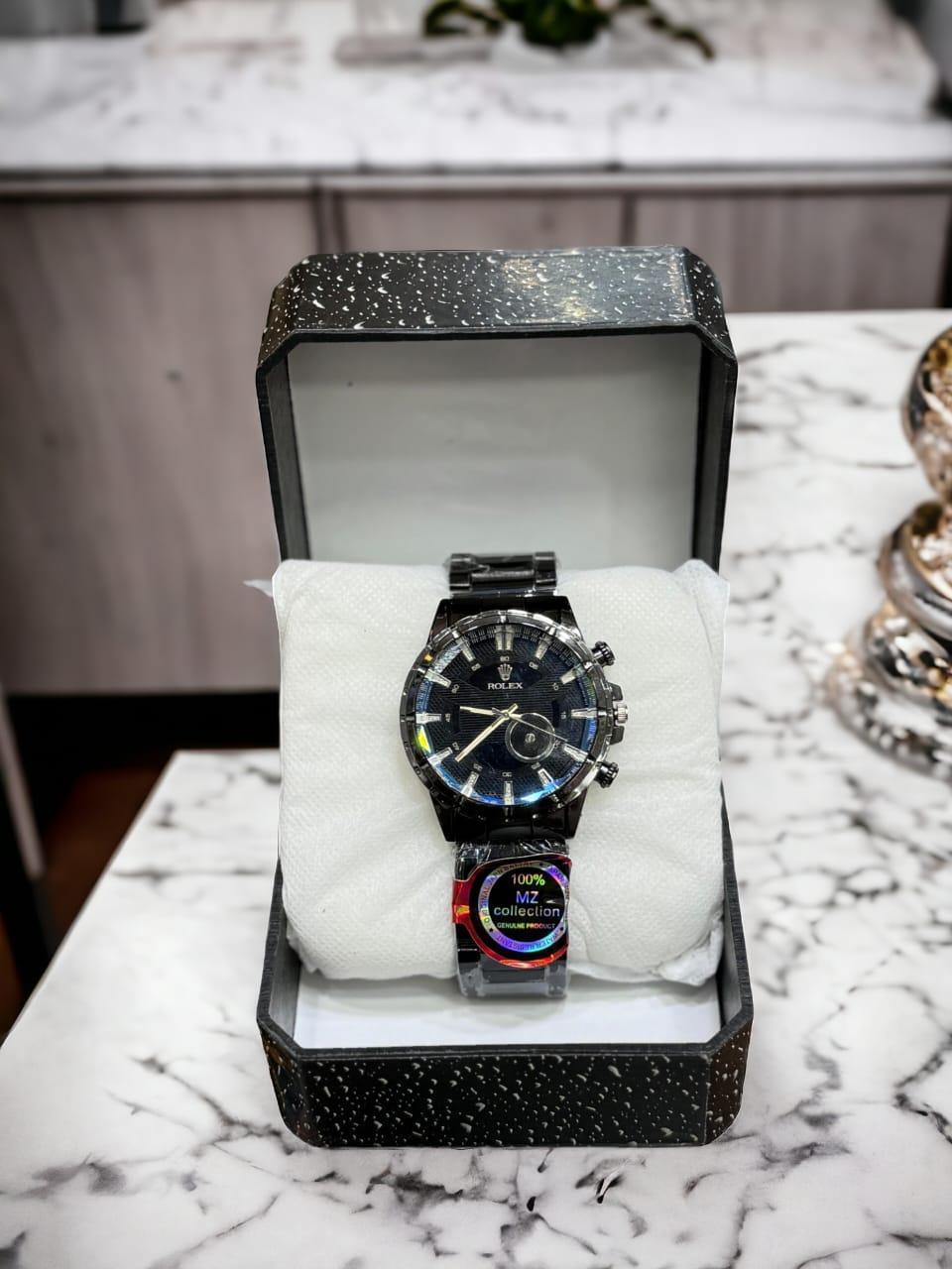 Black Stainless Steel Chain Watch – Sleek & Stylish Timepiece for Men .