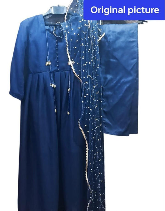 Elegant Round Style Chiffon Embroidered Suit – 3 Piece