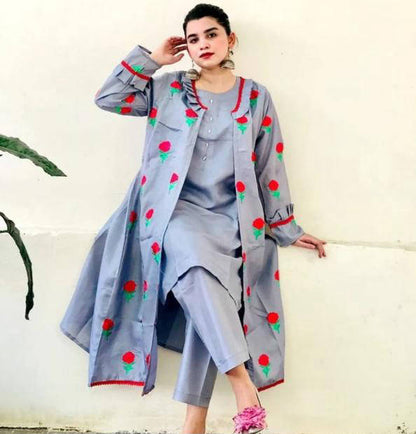 Fancy Silk Gown With Trouser – Luxury 2-Piece Formal Set for Women