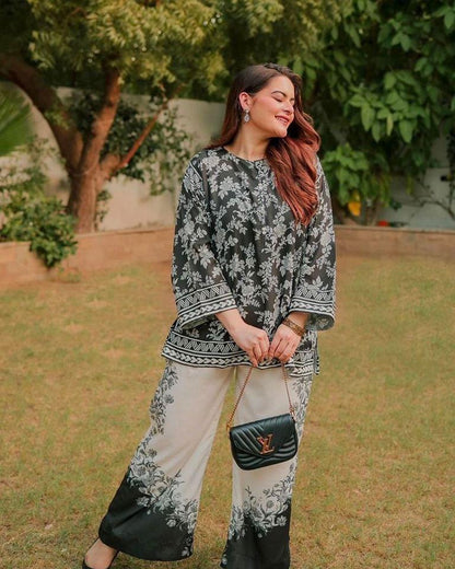 Timeless Black Raw Silk 2-Piece Suit .