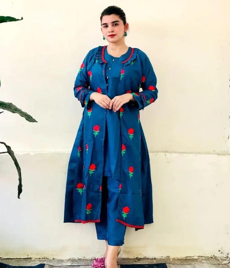 Fancy Silk Gown With Trouser – Luxury 2-Piece Formal Set for Women